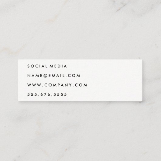 Einfach Bold Hello Texture Mini Visitenkarte (Rückseite)