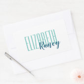 Einfach Bold Type Aqua Blue Rechteckiger Aufkleber (Umschlag)