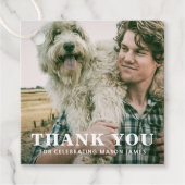 Einfach Bold Vielen Dank Typ Foto Abschluss Geschenkanhänger (Vorderseite)