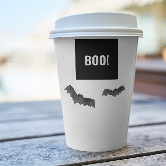 Einfach BOO! Halloween Black & White Bat Pappbecher