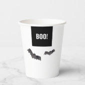 Einfach BOO! Halloween Black & White Bat Pappbecher (Vorderseite)