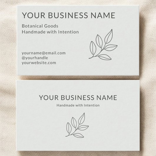 Einfach Botanisch Hellgrün Minimalistisch Klein Visitenkarte