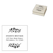 Einfach botanisch mit Firmenname und -adresse Gummistempel (Stempel)