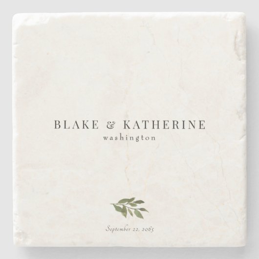 Einfach botanisch Personalisiert Steinuntersetzer (Vorderseite)