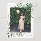 Einfach Botanischer One Foto Abschluss Vielen Dank Postkarte (Vorderseite)