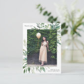 Einfach Botanischer One Foto Abschluss Vielen Dank Postkarte (Stehend Vorderseite)