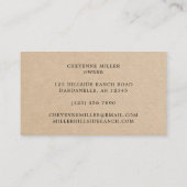 Einfach braun Elegant Rustikal Visitenkarte (Rückseite)