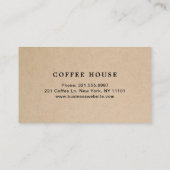 Einfach braun Moderner Niedlicher Kaffee Visitenkarte (Rückseite)