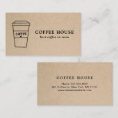 Einfach braun Moderner Niedlicher Kaffee Visitenkarte (Vorne/Hinten)