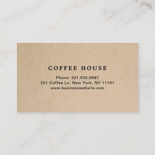 Einfach braun Moderner Niedlicher rustikaler Kaffe Treuekarte (Rückseite)