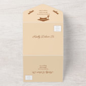 Einfach braun und Beige Save the Date Personalisie All In One Einladung (Außenbereich)