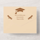 Einfach braun und Beige Save the Date Personalisie All In One Einladung (Rückseite)