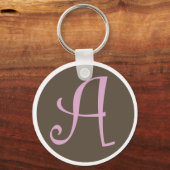 Einfach braun und rosa Schlüsselanhänger "A" (Vorderseite)
