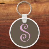 Einfach braun und rosa Schlüsselanhänger "S" (Vorderseite)