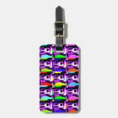 Einfach, bunten Pitbull-Grafik-Gepäckanhänger zu Gepäckanhänger (Vorderseite vertikal)