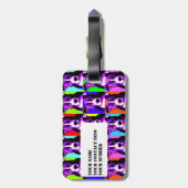 Einfach, bunten Pitbull-Grafik-Gepäckanhänger zu Gepäckanhänger (Rückseite vertikal)