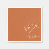 Einfach Burnt Orange: Handschrift "Wir tun" Serviette (Vorderseite)