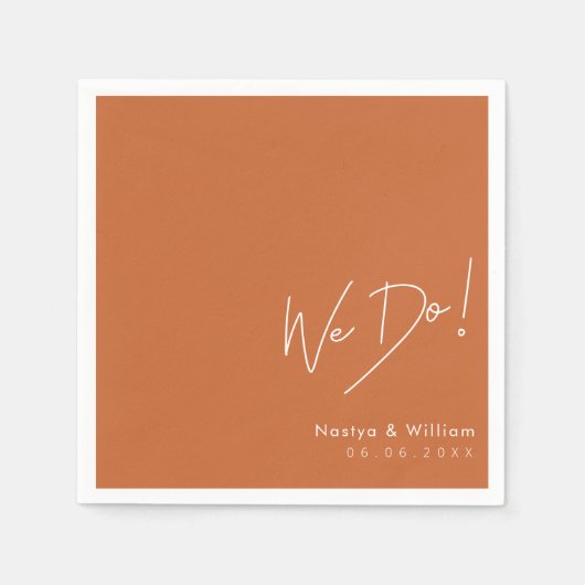 Einfach Burnt Orange: Handschrift "Wir tun" Serviette (Vorderseite)