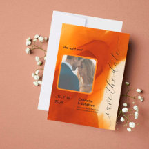 Einfach Burnt Orange Modern Save the Date