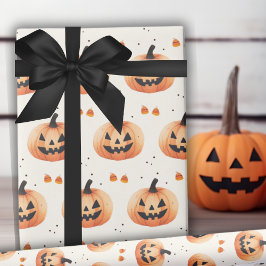 Einfach charmantes Jack-O-Lantern-Muster Halloween Geschenkpapier