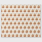 Einfach charmantes Jack-O-Lantern-Muster Halloween Geschenkpapier (Flach)