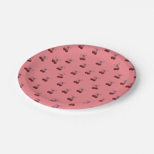 Einfach Cherries Pappteller (Schrägansicht)