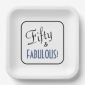 Einfach Chic 50 & FABULOUS! Geburtstagsfeier Pappteller (Vorderseite)