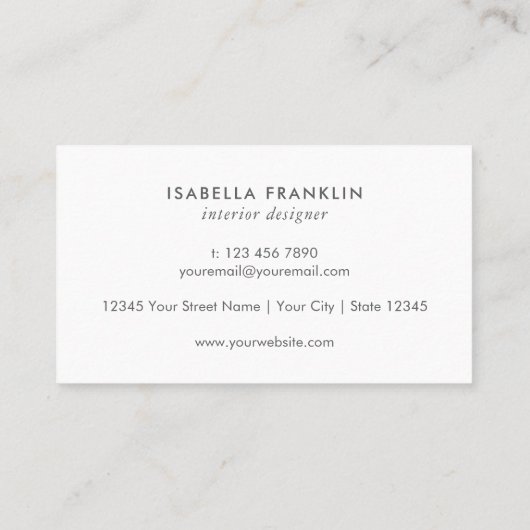 Einfach Chic Beruflich Minimalistisch Dusty Pink Visitenkarte (Rückseite)