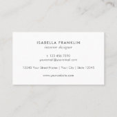 Einfach Chic Beruflich Minimalistisch Taupe Brown Visitenkarte (Rückseite)