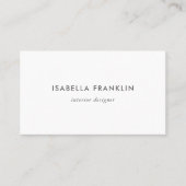 Einfach Chic Beruflich Minimalistisch White Visitenkarte (Vorderseite)