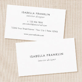 Einfach Chic Beruflich Minimalistisch White Visitenkarte