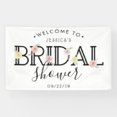 Einfach Chic Blumengarten Brautparty Willkommen Banner (Horizontal)