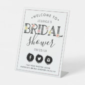 Einfach Chic Blumengarten Brautparty Willkommen Sockelschild (Vorderseite)