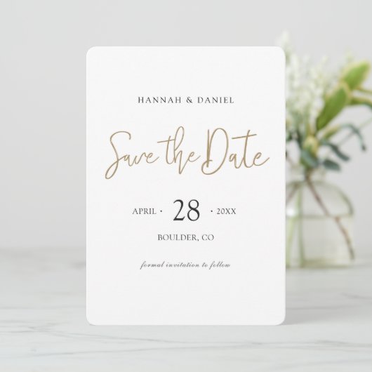 Einfach Chic Custom Foto Save The Date (Stehend Vorderseite)