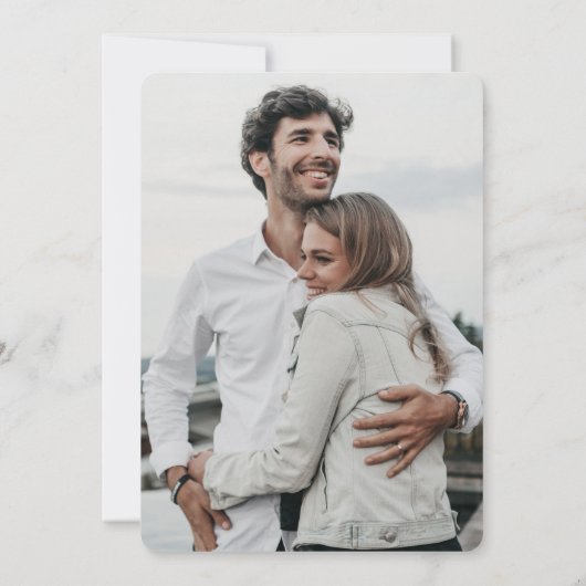 Einfach Chic Custom Foto Save The Date (Rückseite)