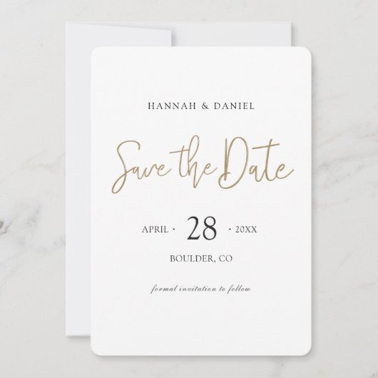 Einfach Chic Custom Foto Save The Date (Vorderseite)