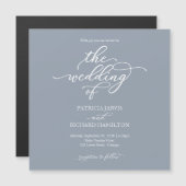 Einfach Chic Dusty Blue Wedding Magnetic Einladung (Vorne/Hinten)