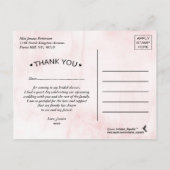 Einfach Chic Floral Garden Baby Dusche Vielen Dank Ankündigungspostkarte (Rückseite)