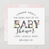 Einfach Chic Floral Garden Baby Dusche Vielen Dank Dankeskarte (Vorne/Hinten)