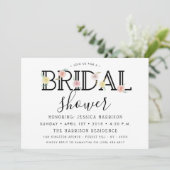 Einfach Chic Floral Garden Brautparty Einladung (Stehend Vorderseite)