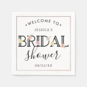 Einfach Chic Floral Garden Brautparty Serviette (Vorderseite)