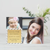 Einfach Chic Foto Abschluss Ankündigung / Gold (Stehend Vorderseite)