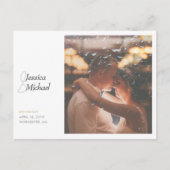 Einfach Chic Foto Custom Wedding Save the Date Ankündigungspostkarte (Vorderseite)