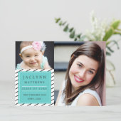 Einfach Chic Foto Graduation Party Einladung (Stehend Vorderseite)