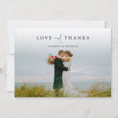 Einfach Chic Foto Hochzeit Personalisiert Dankeskarte (Vorderseite)