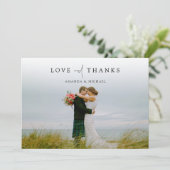 Einfach Chic Foto Hochzeit Personalisiert Dankeskarte (Stehend Vorderseite)