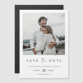 Einfach Chic Foto Wedding Save the Date Magnet (Vorne/Hinten)