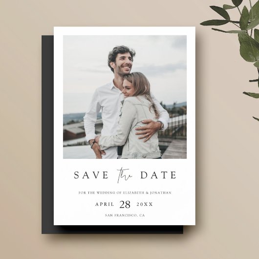Einfach Chic Foto Wedding Save the Date Magnet