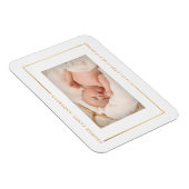 Einfach Chic Gold Foil Foto Geburtserklärung ankün Magnet (Rechte Seite)