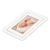 Einfach Chic Gold Foil Foto Geburtserklärung ankün Magnet (Linke Seite)